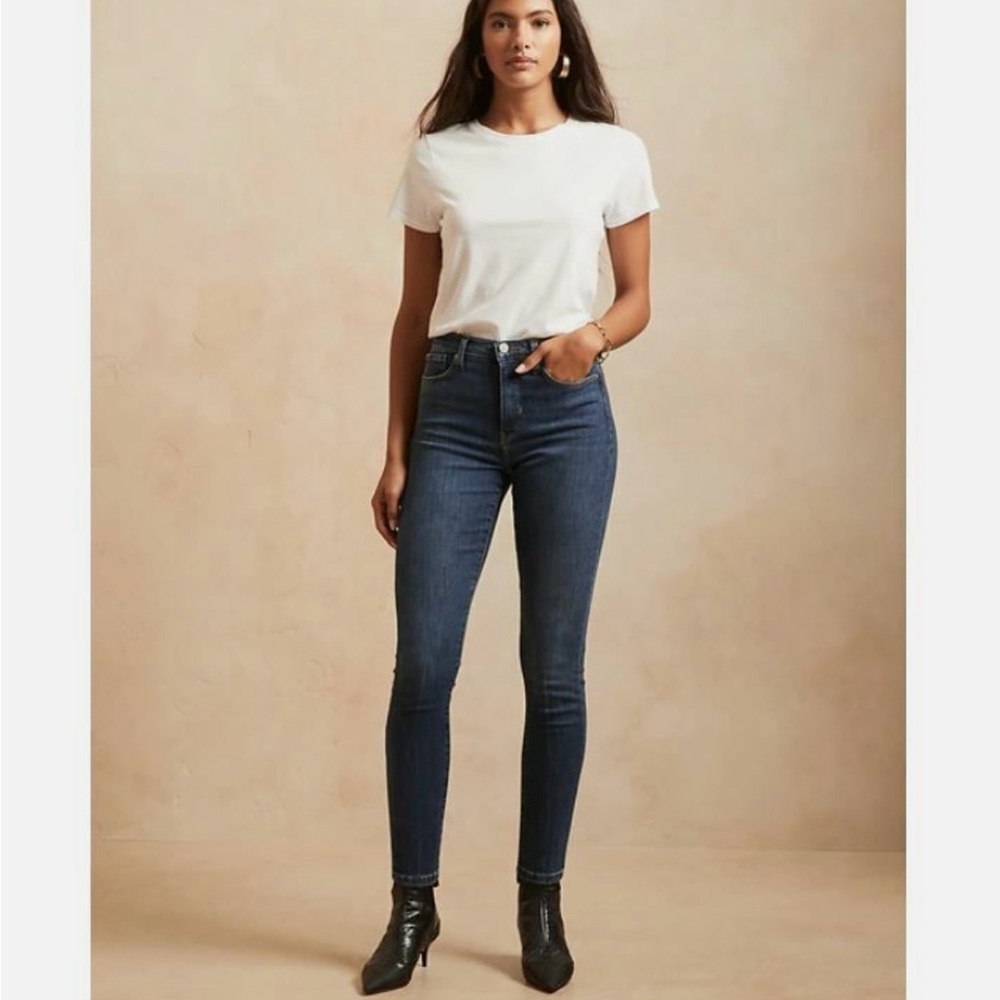 New NWT Banana Republic Women's Mid Rise Skinny Jean Dark Indigo 27 / 4 …